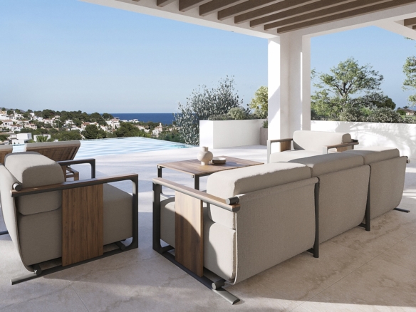 4554BEN Ibiza stijl villa met zeezicht te koop in La Fustera, Benissa