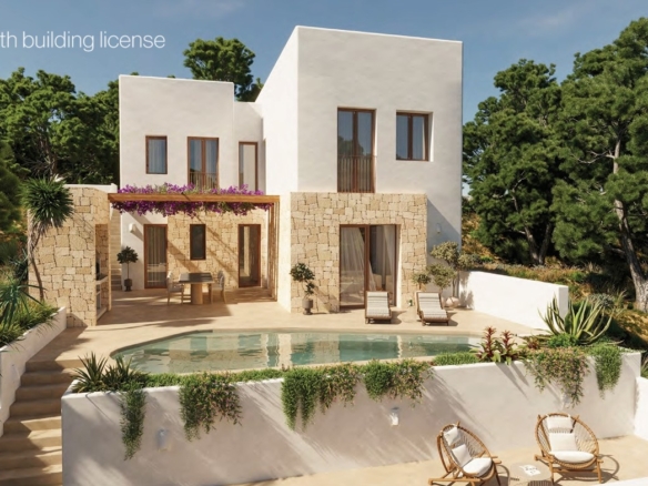 4601BEN Ibizastijl project met bouwvergunning te koop in Benissa