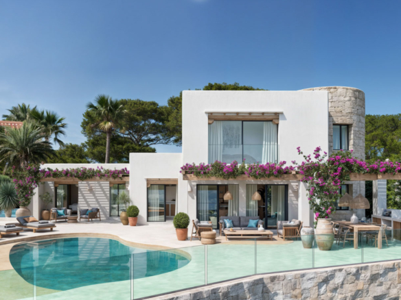 7105MOR Villa in Ibiza-stijl met panoramisch uitzicht te koop in Moraira