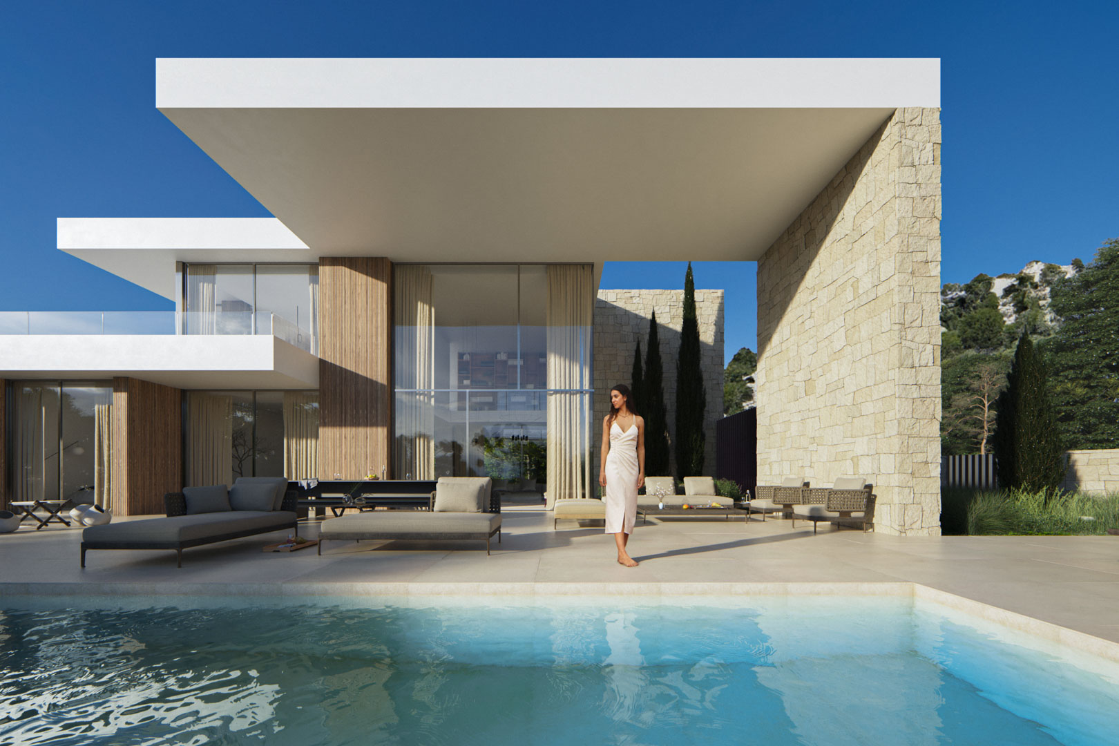 8300MOR-12 8300MOR Moderne villa in aanbouw met panoramisch zeezicht te koop in Moraira.