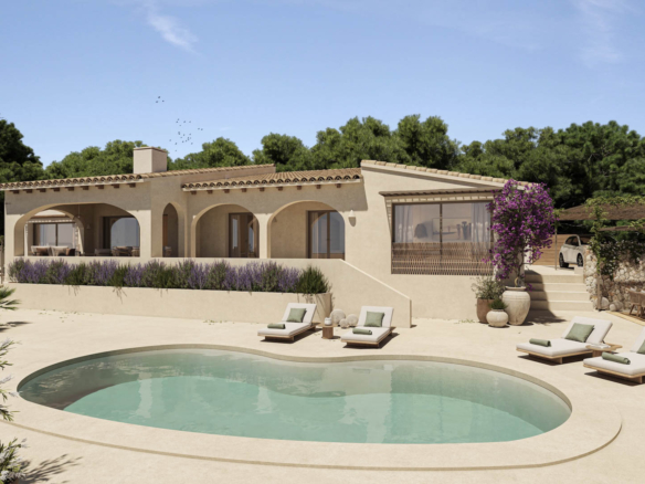 8318BEN Villa met renovatieproject en uitzicht op zee te koop in Benissa.